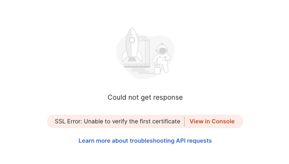 SSL Error: Unable to verify the first certificate